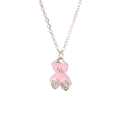 Delicate Crystal Pink Heart Necklacez