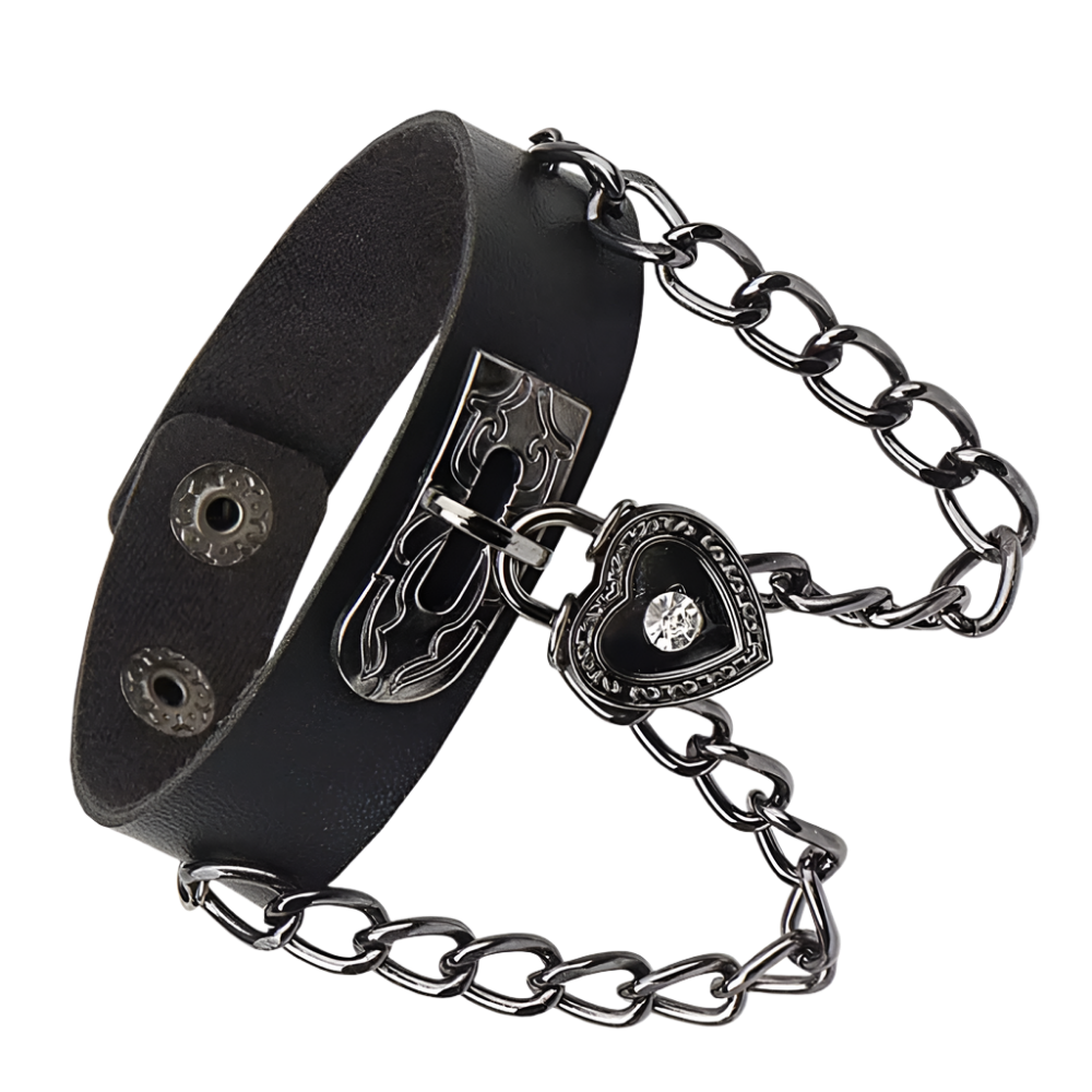 Leather Braceletz with Pendant + Chain Accessories