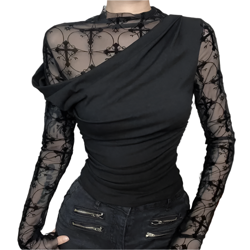 Mesh Top with Black Over Tee