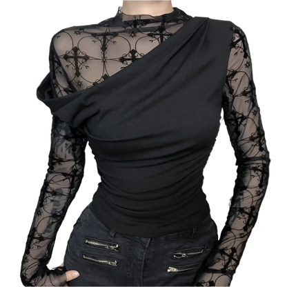 Mesh Top with Black Over Tee