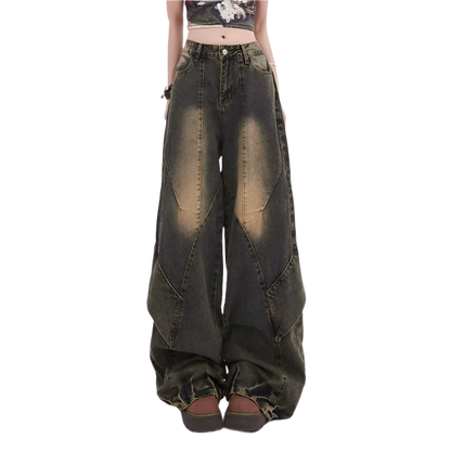 Wide Leg Washed Denim Jeanz