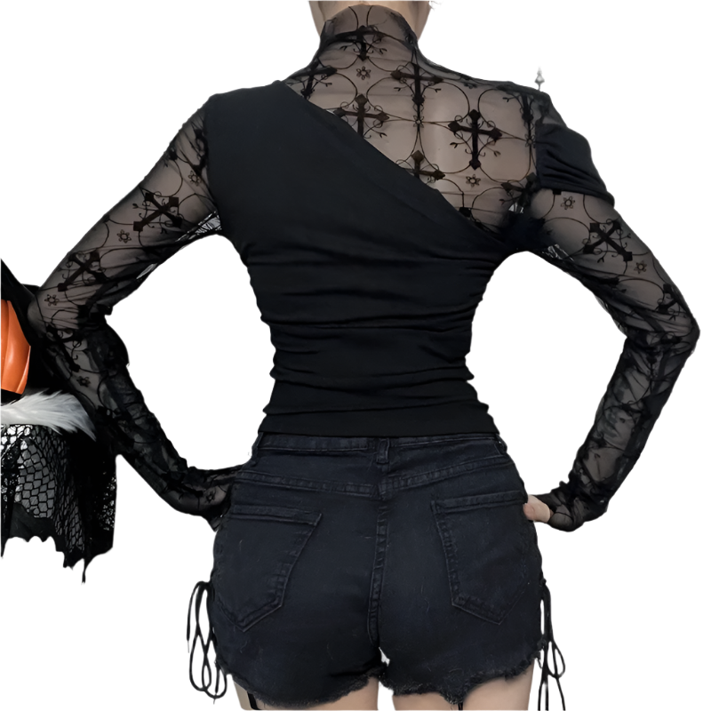 Mesh Top with Black Over Tee