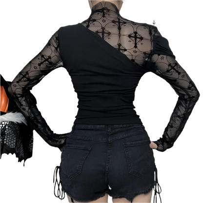 Mesh Top with Black Over Tee