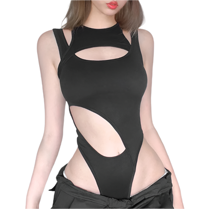 Irregular Cut Out Bodysuit
