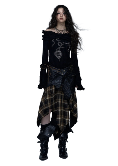 Off Shoulder Knitted Top