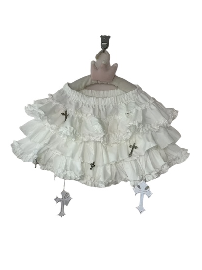 Ruffled Skirt with Cross Detailz