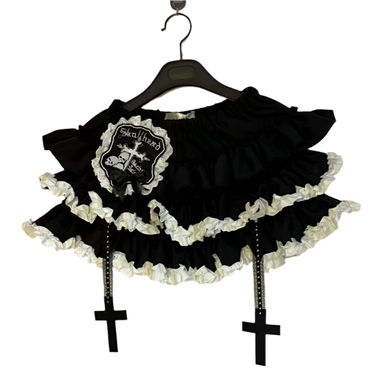 Ruffled Skirt with Cross Detailz