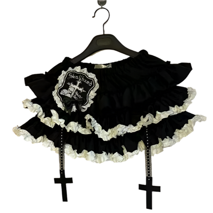 Ruffled Skirt with Cross Detailz