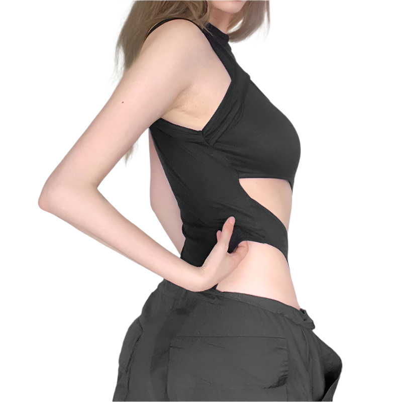 Irregular Cut Out Bodysuit