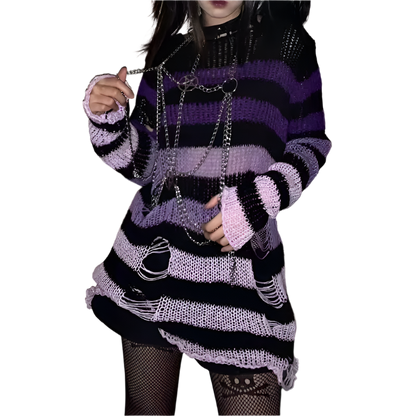 Multi Colour Long Length Distressed Jumperz