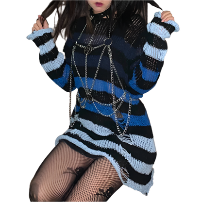 Multi Colour Long Length Distressed Jumperz