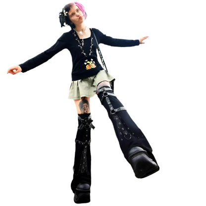 Long Strapped Leg Warmerz