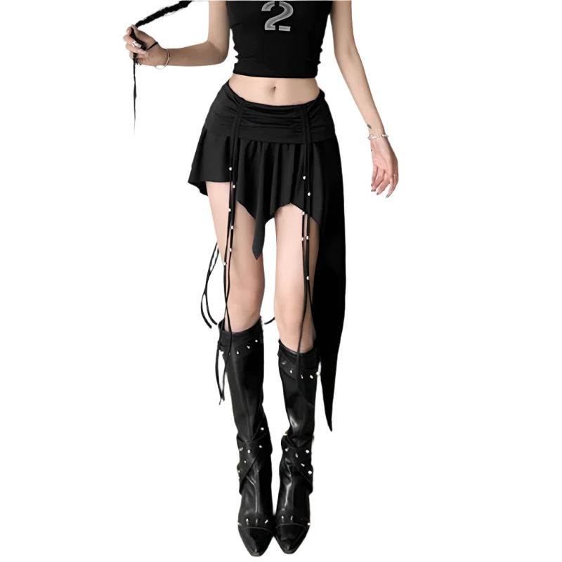 Asymmetrical Black Skirt