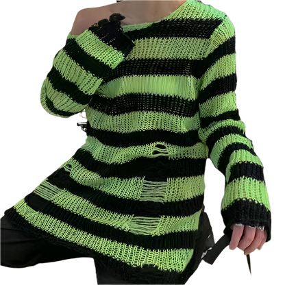 Multi Colour Long Length Distressed Jumperz