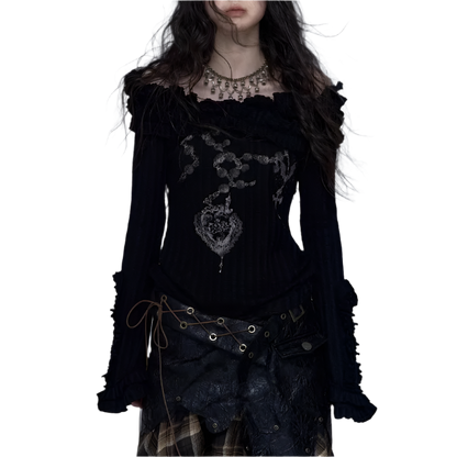 Off Shoulder Knitted Top