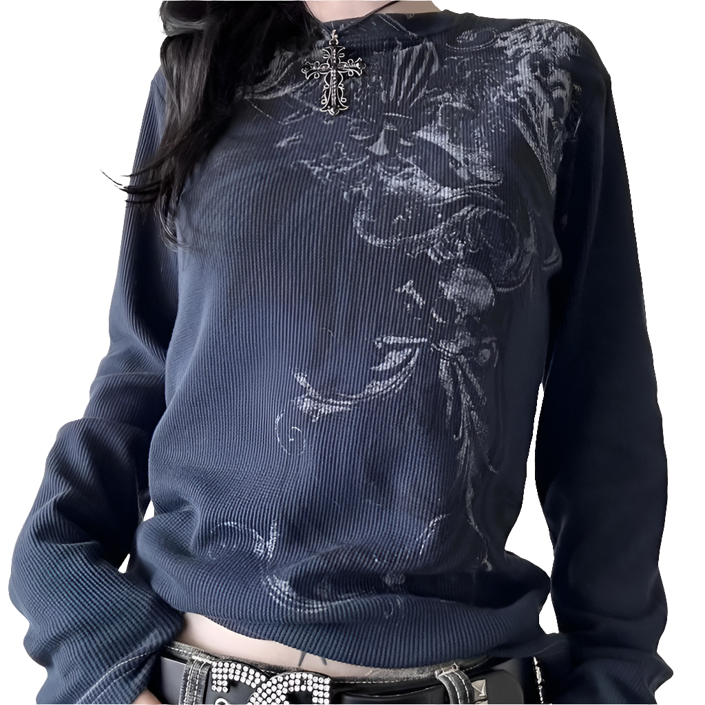 Long Sleeved T-shirt with Cyber Detail