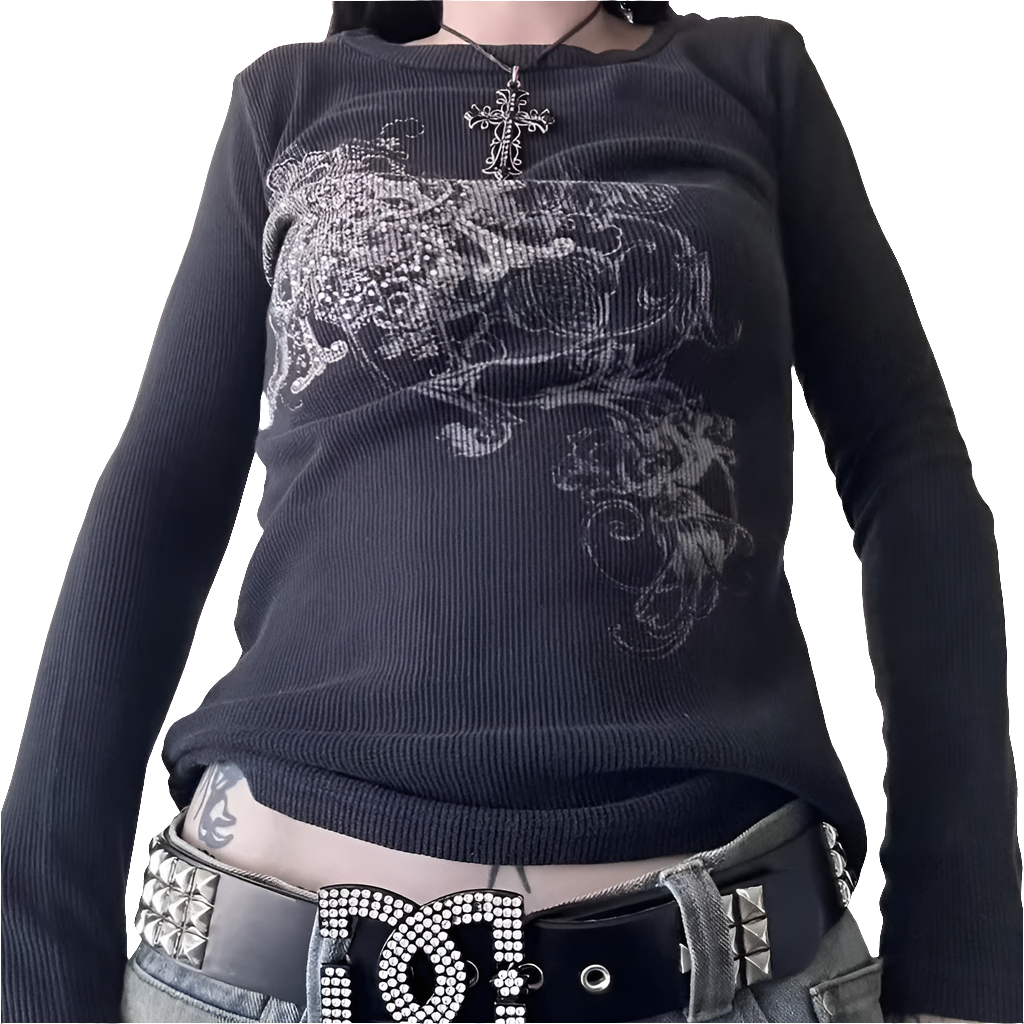 Long Sleeved T-shirt with Cyber Detail