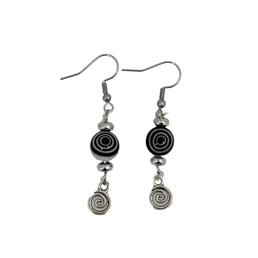 Drop Earringz with Bow Pendant and Heart