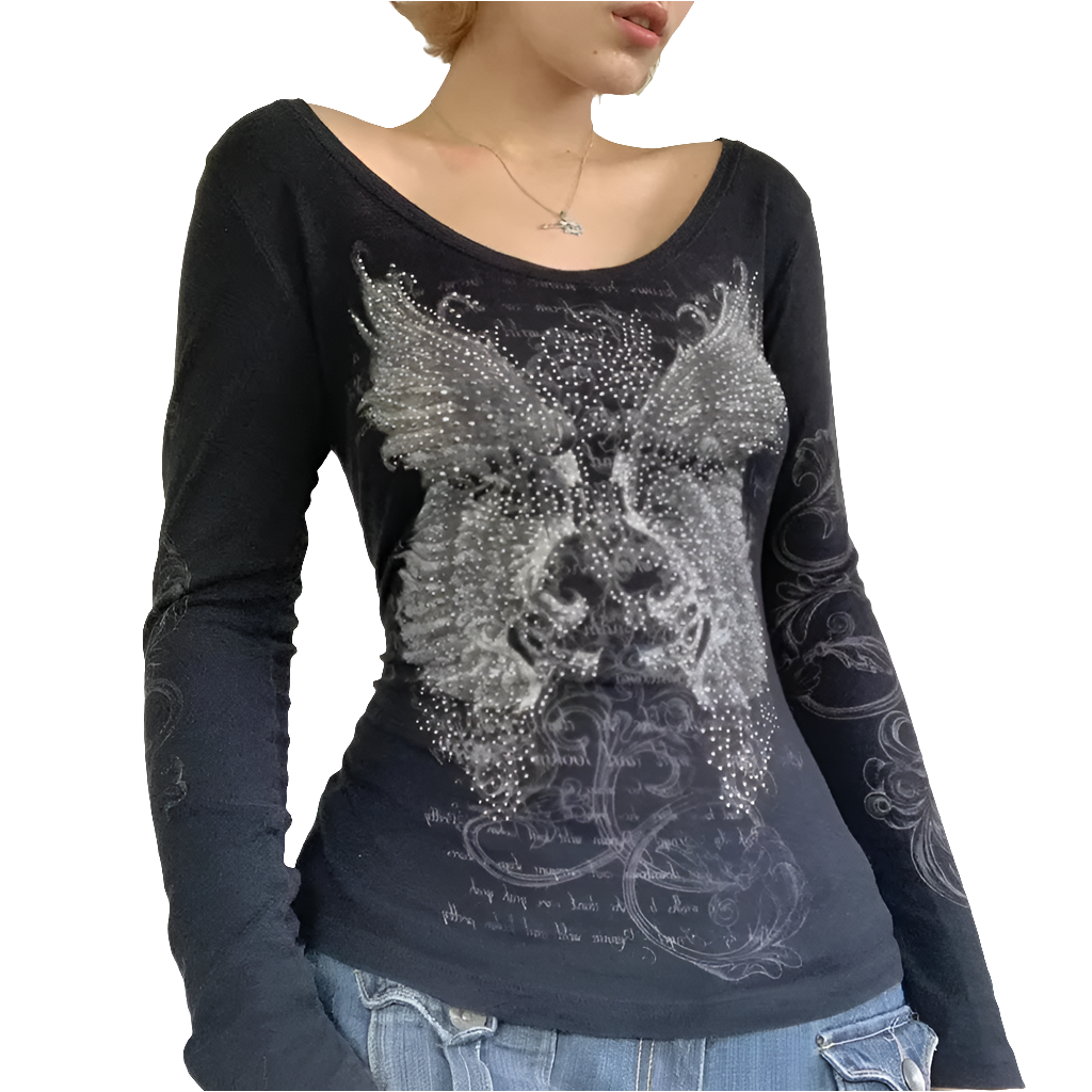 Long Sleeved T-shirt with Cyber Detail