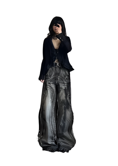 Washed Black Denim Jeanz