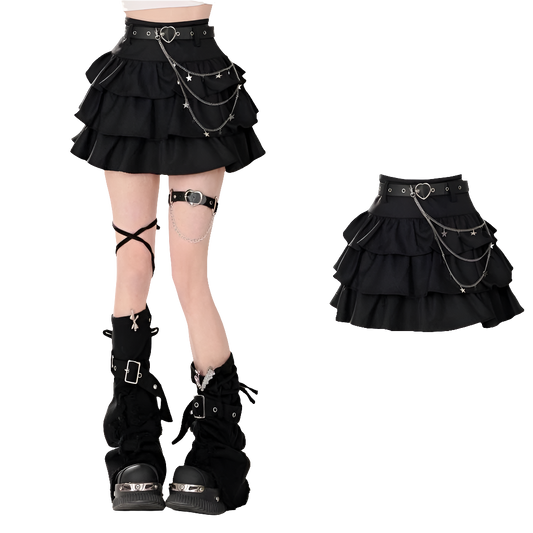 Ruffled Mini Skirt with Stripez