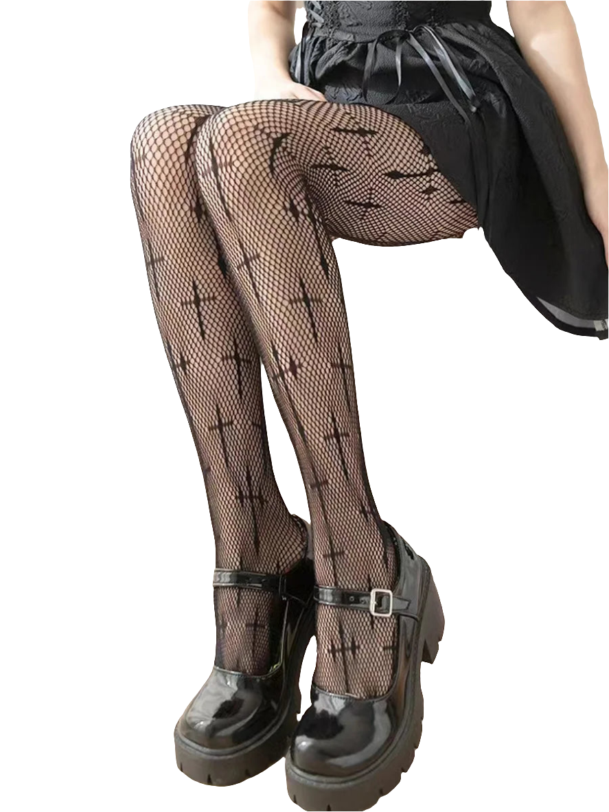 Fishnet Tightz with Cross Detailing