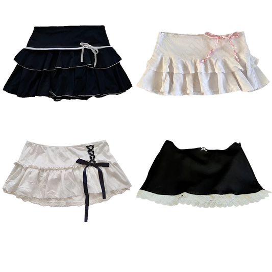 Pleated Mini Skirt with Bowz