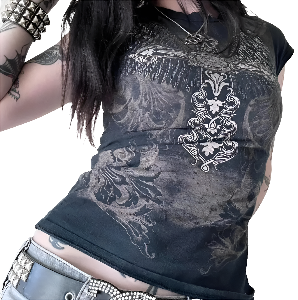 Long Sleeved T-shirt with Cyber Detail