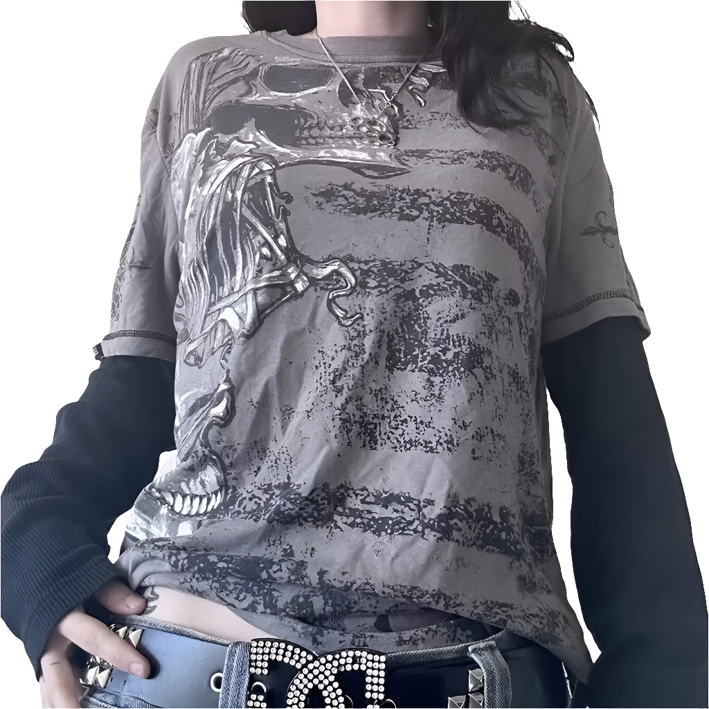 Long Sleeved T-shirt with Cyber Detail