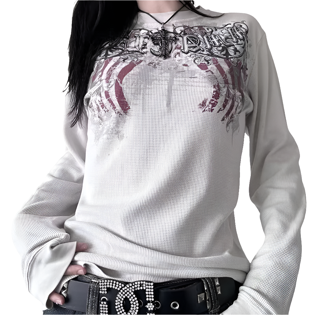 Long Sleeved T-shirt with Cyber Detail