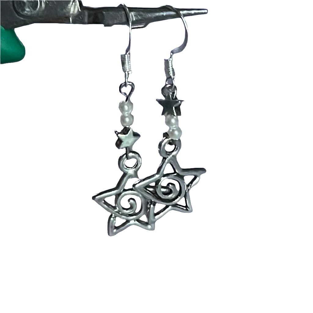 Drop Earringz with Bow Pendant and Heart