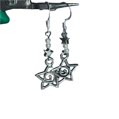 Drop Earringz with Bow Pendant and Heart